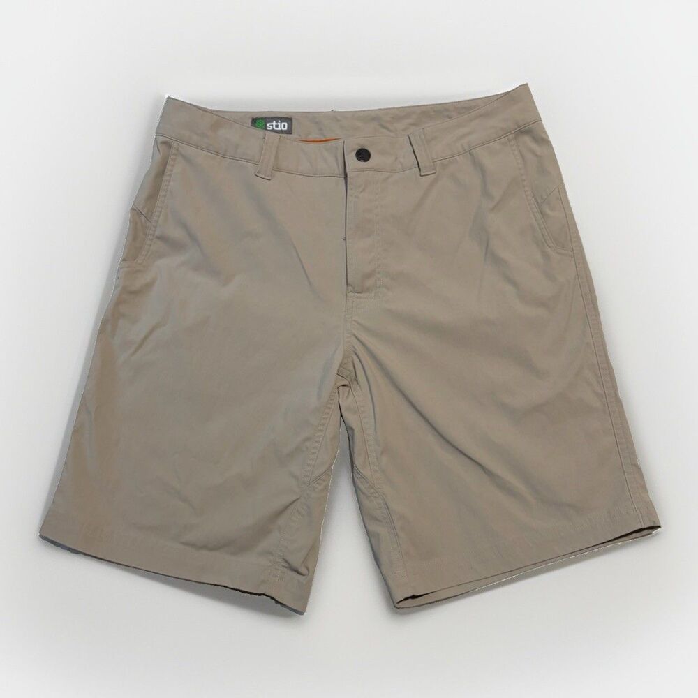 Stio Mens Coburn Shorts Khaki Tan Outdoor Hiking Casual Size 34 10" Inseam
